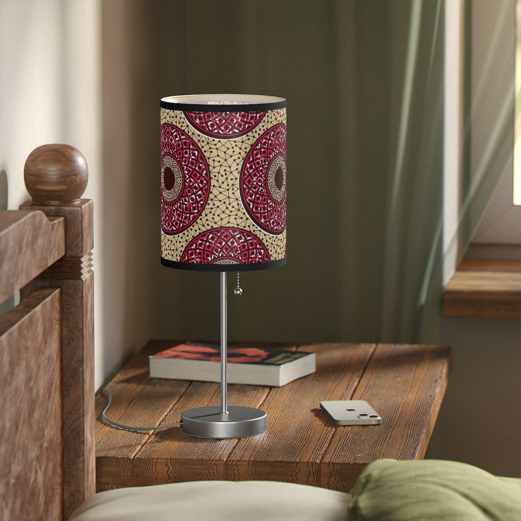 lamp adorned in African fabric print