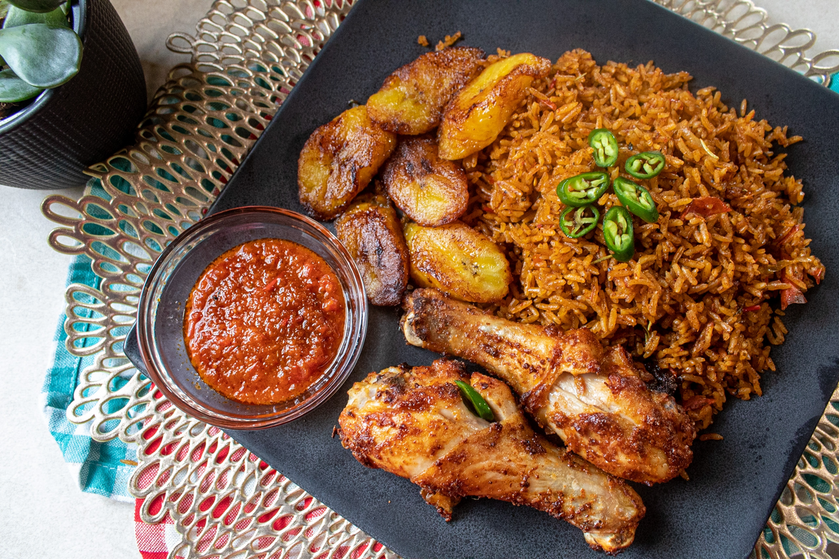 Picture of african cuisine dish, jollof rice