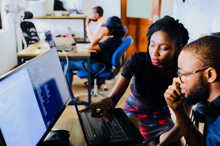 Young Africans in a tech scene in Africa