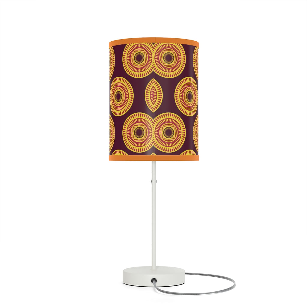 Sandy Brown Lamp on a Stand  with African Ankara prints in vibrant colors US|CA plug Home Decor Sumbu_African_Prints_and_Designs