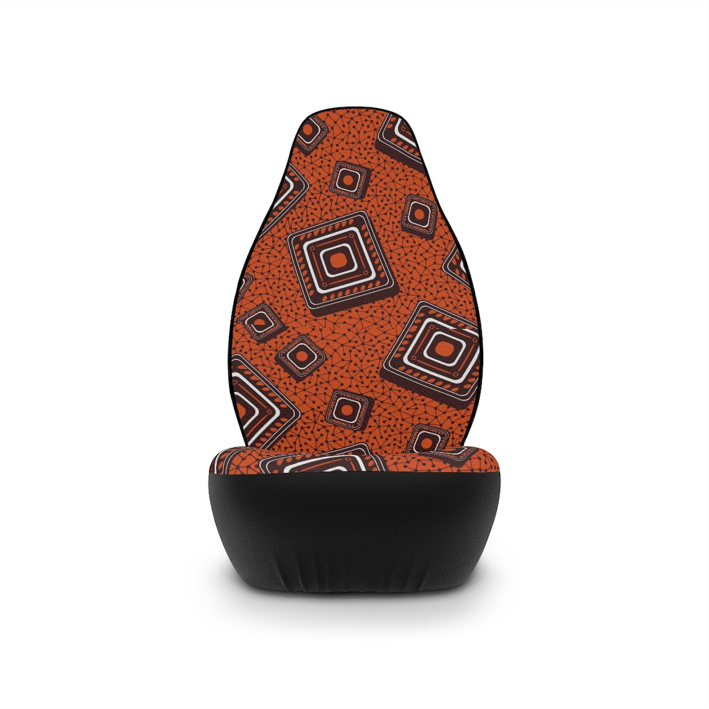 Rosy Brown Car Seat Covers with African Ankara prints in vibrant colors All Over Prints Sumbu_African_Prints_and_Designs