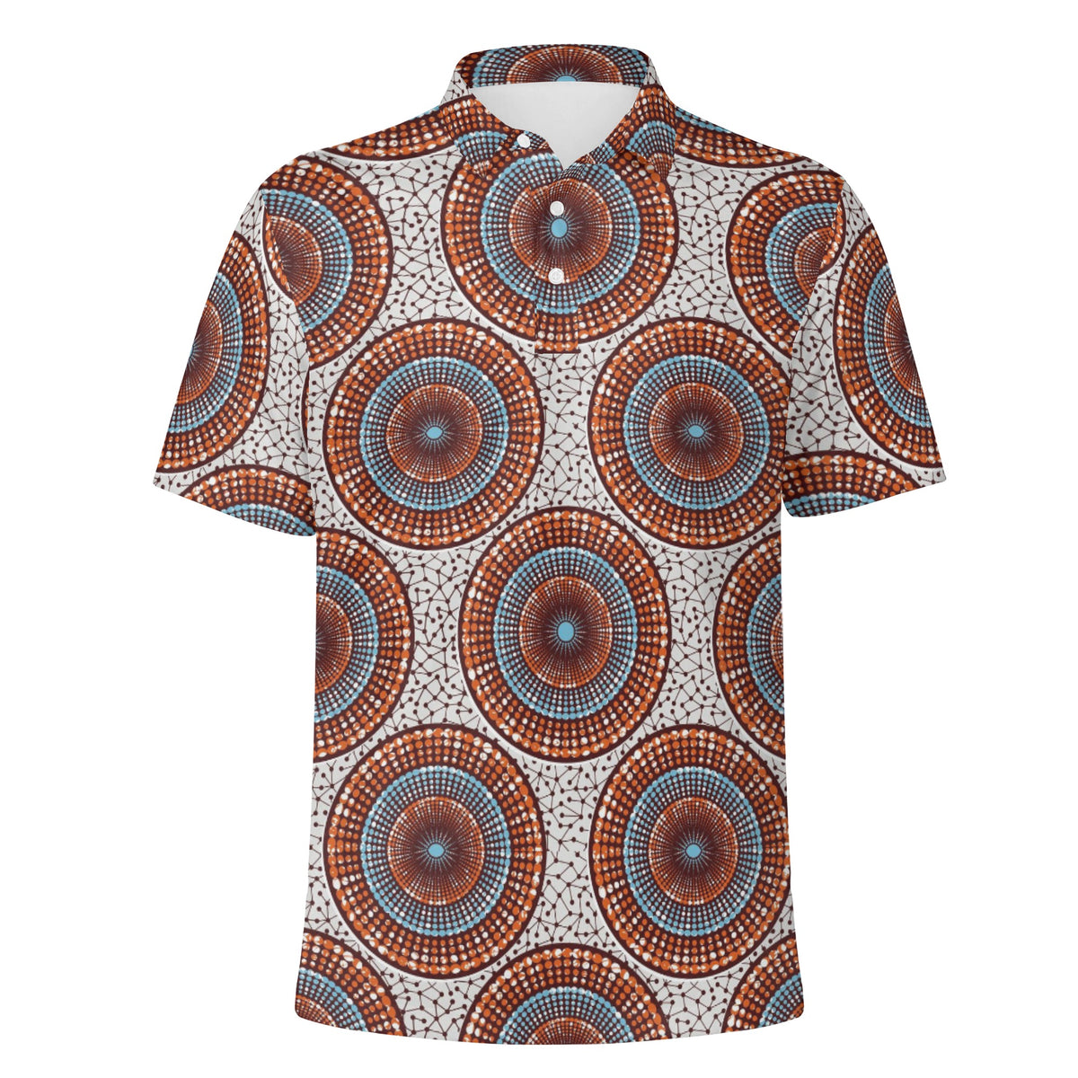 Dark Olive Green Polo Shirt with African Ankara prints in vibrant colors Sumbu_African_Prints_and_Designs