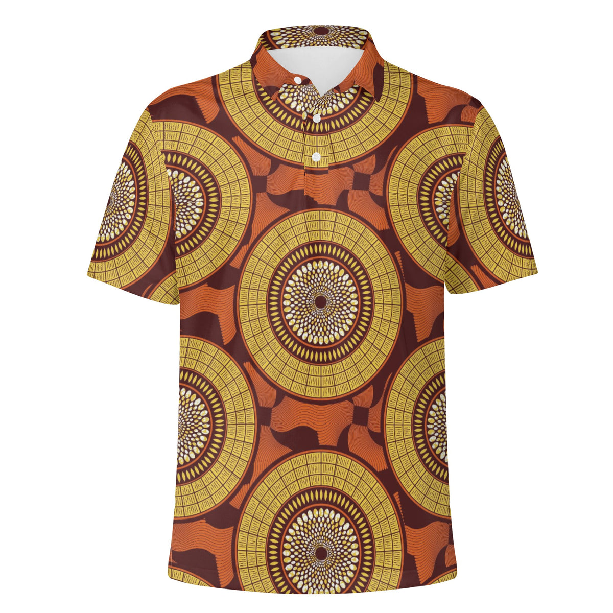 Sienna Polo Shirt with African Ankara prints in vibrant colors Sumbu_African_Prints_and_Designs