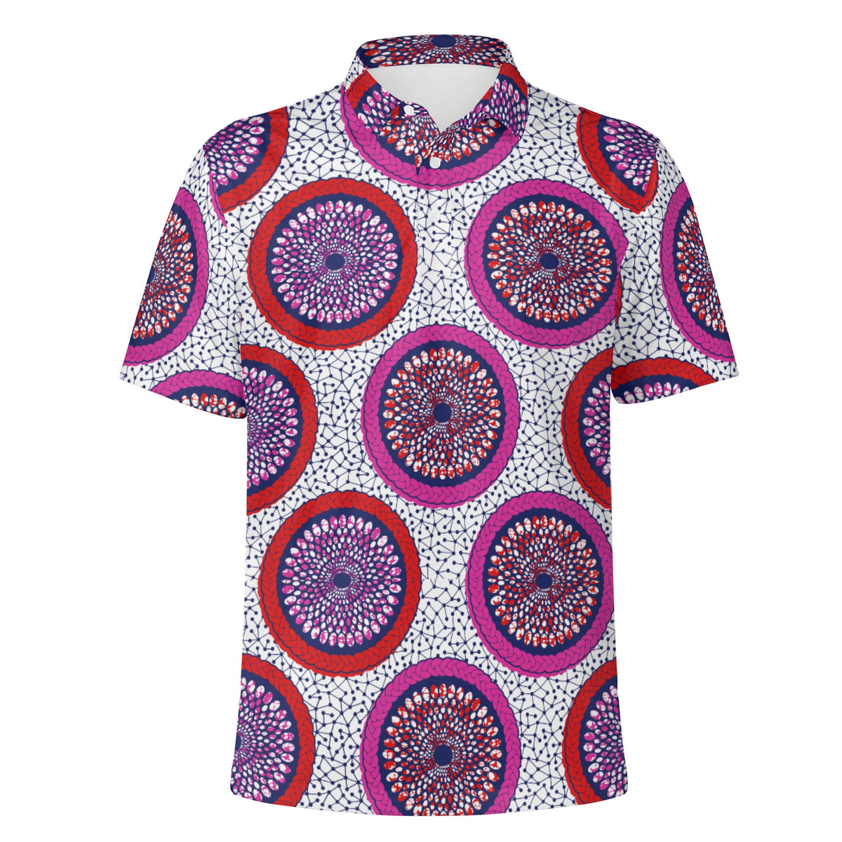 Dark Slate Gray Polo Shirt with African Ankara prints in vibrant colors Sumbu_African_Prints_and_Designs