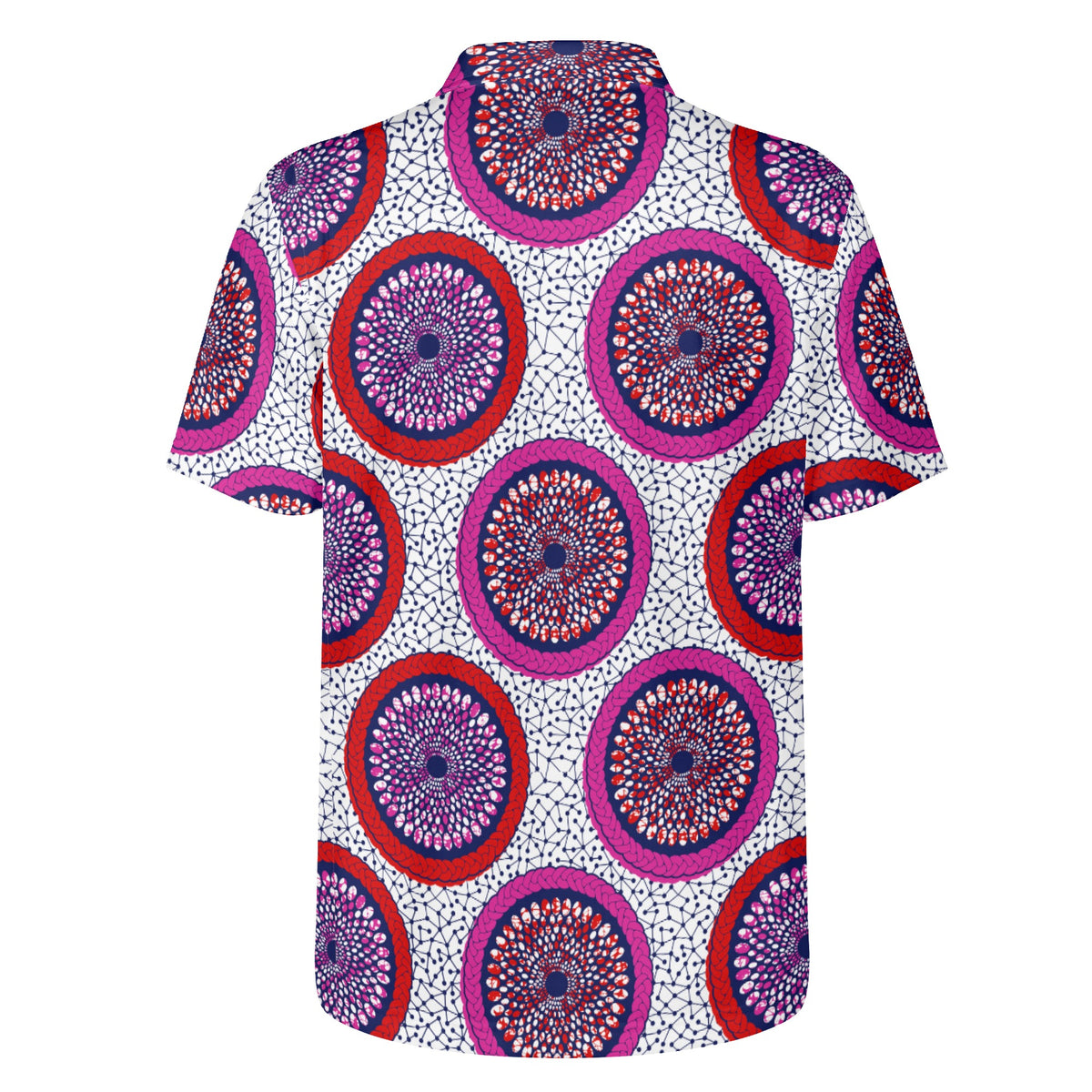 Midnight Blue Polo Shirt with African Ankara prints in vibrant colors Sumbu_African_Prints_and_Designs
