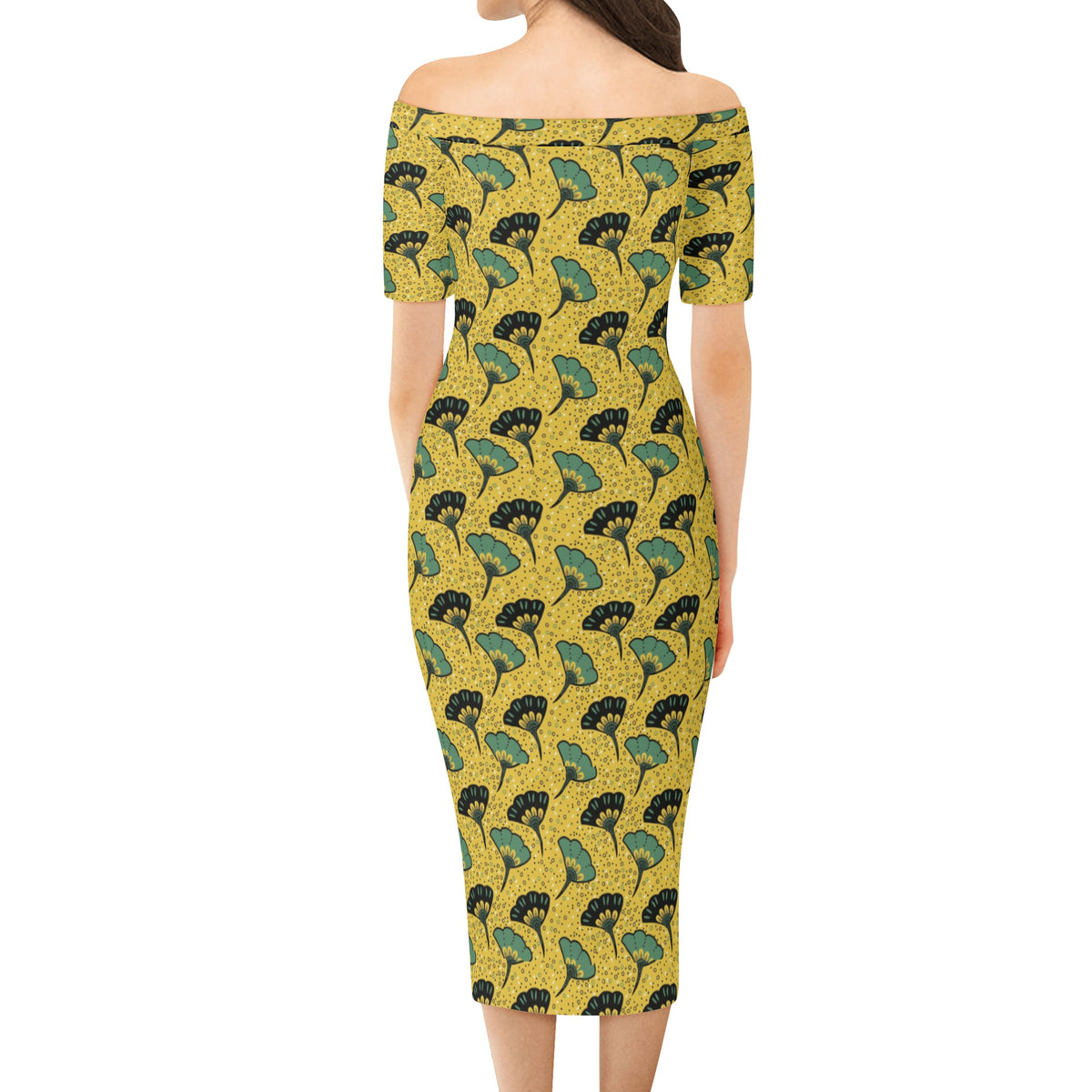 Women's Off The Shoulder Office Lady Dress Sumbu African Ankara Prints and Designs
