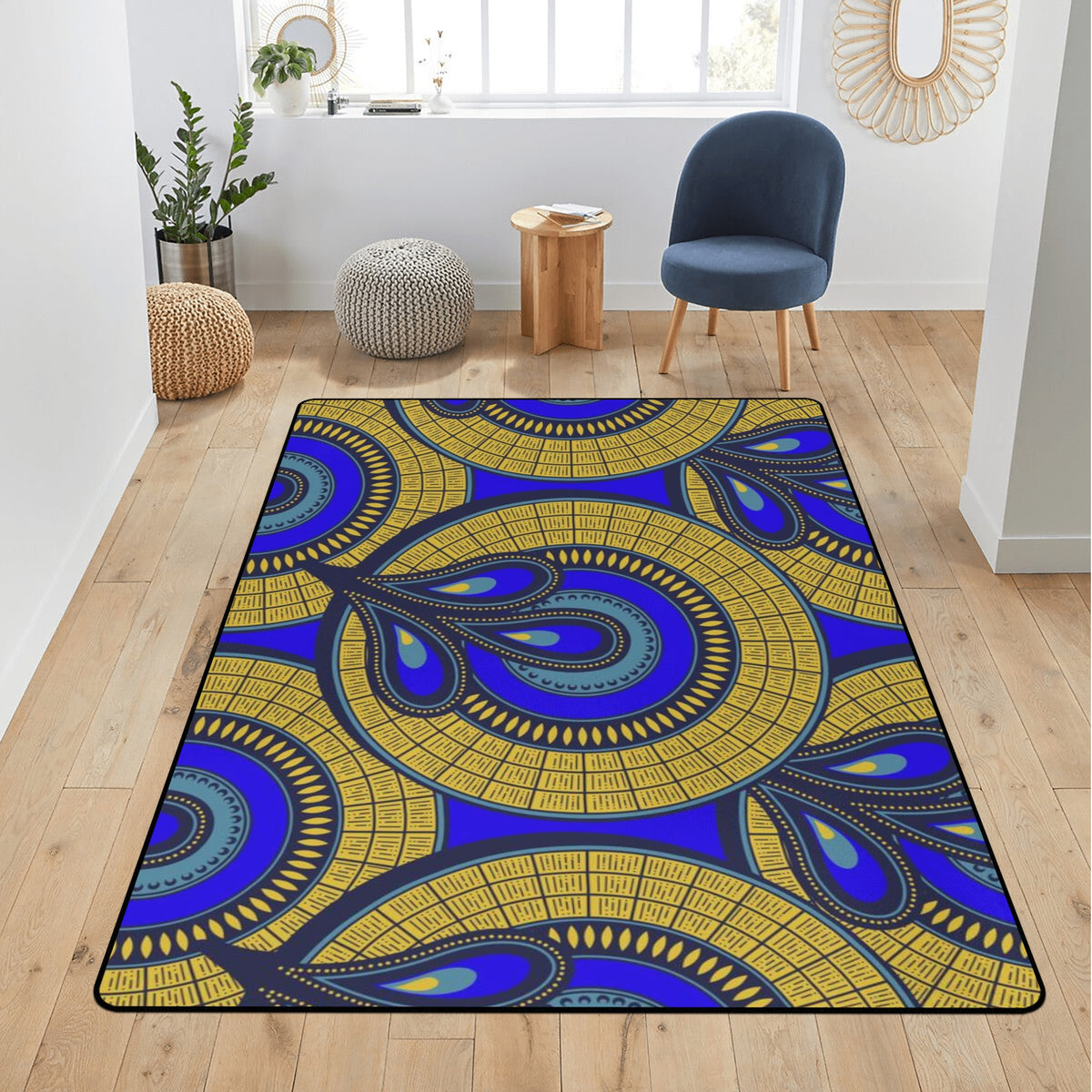 Living Room Carpet Rug in African Ankara Prints Pop