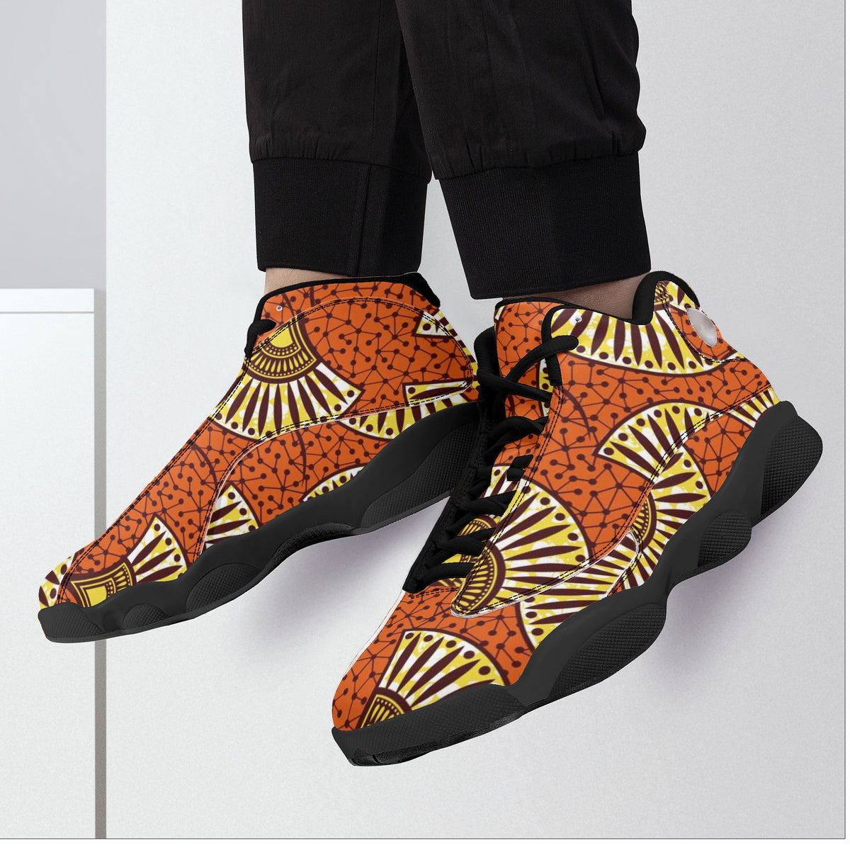 Men's Black Soles Basketball Shoes Popcustoms