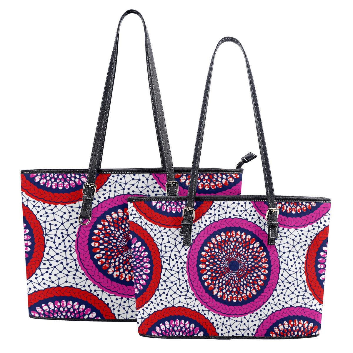 Leather Tote Bags in Ankara Prints Popcustoms