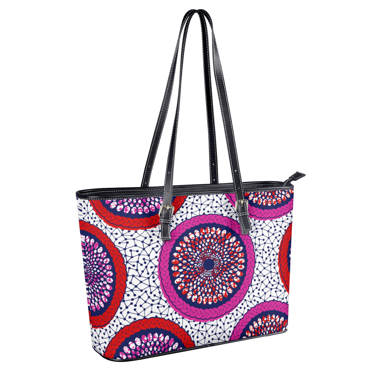 Leather Tote Bags in Ankara Prints Popcustoms