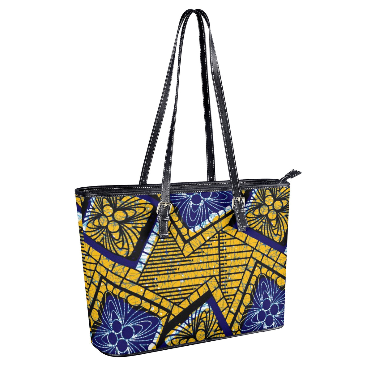 Leather Tote Bags in African Ankara Prints Popcustoms