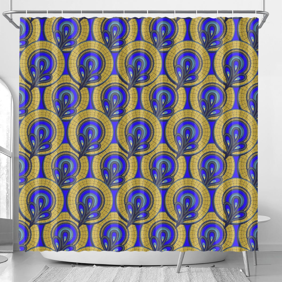 Rosy Brown Shower Curtain in Ankara Prints Popcustoms