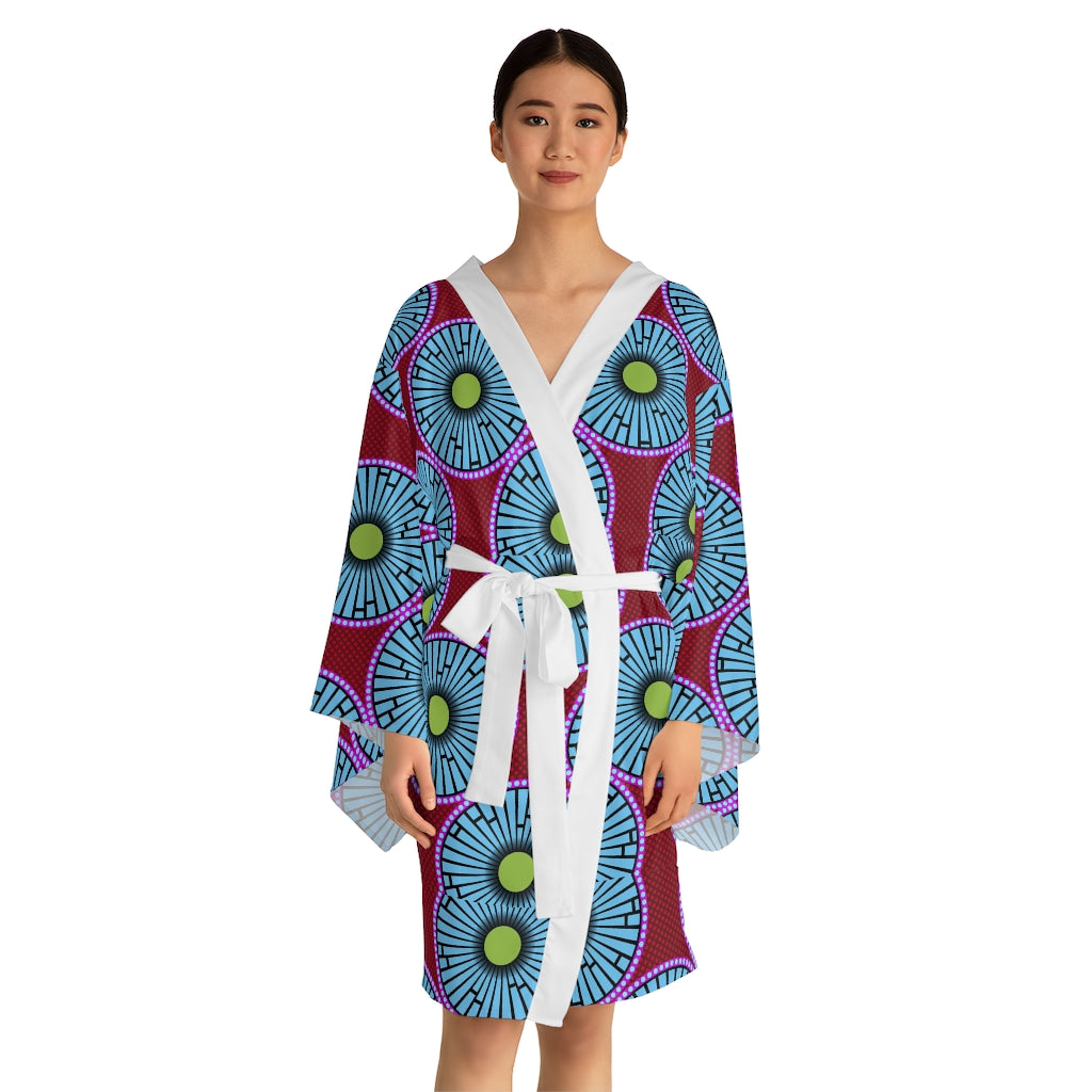 Gray Kimono robes in African Ankara Prints Sumbu_African_Prints_and_Designs