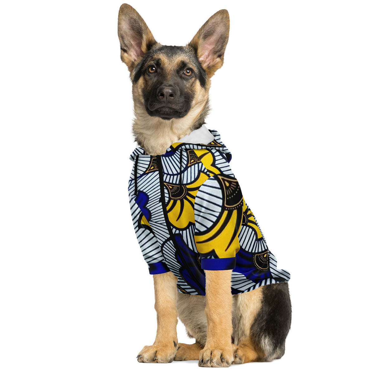 Dog zip up hoodie with African Ankara prints Subliminator