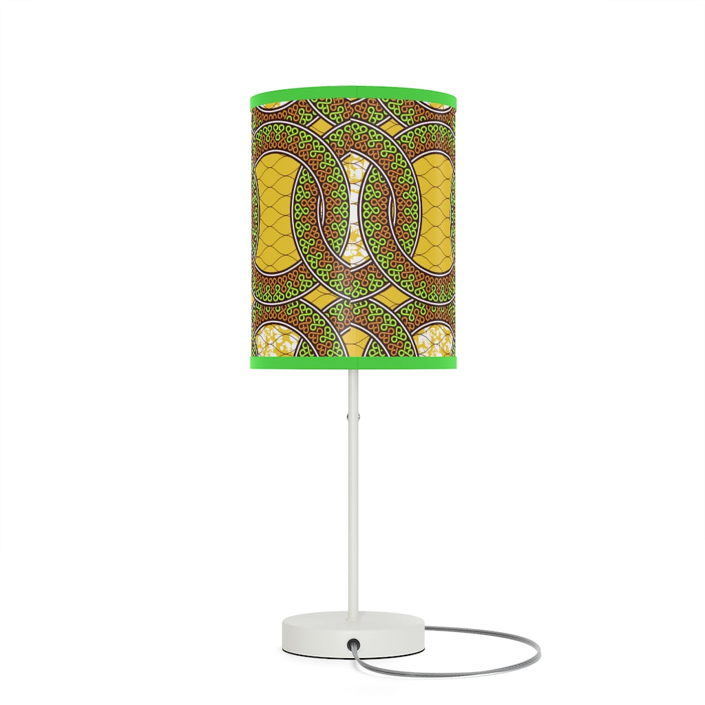 Dark Khaki Lamp on a Stand  with African Ankara prints in vibrant colors US|CA plug Home Decor Sumbu_African_Prints_and_Designs
