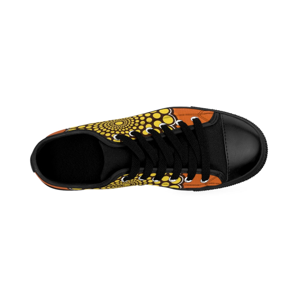 Dark Khaki Women's Sneakers with African Ankara prints in vibrant colors Shoes Sumbu_African_Prints_and_Designs