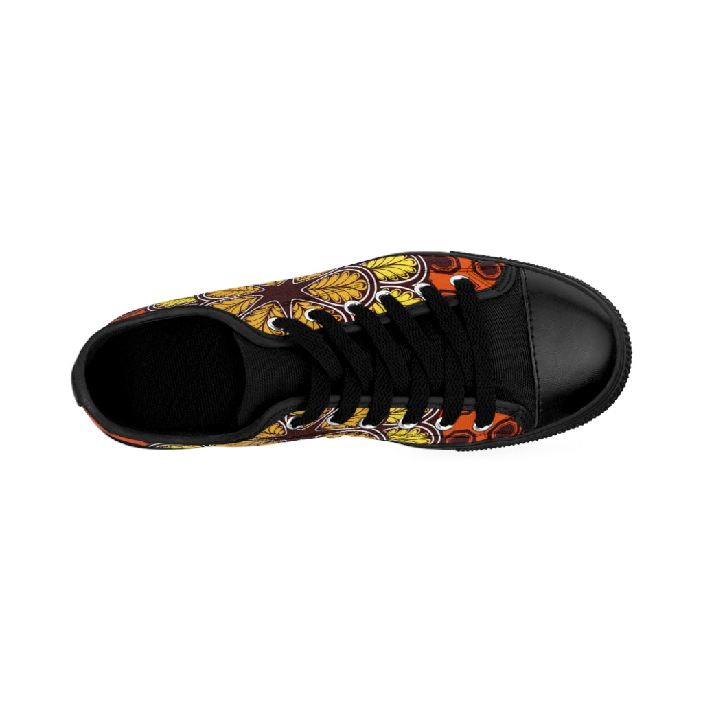 Black Women's Sneakers with African Ankara prints in vibrant colors Shoes Sumbu_African_Prints_and_Designs