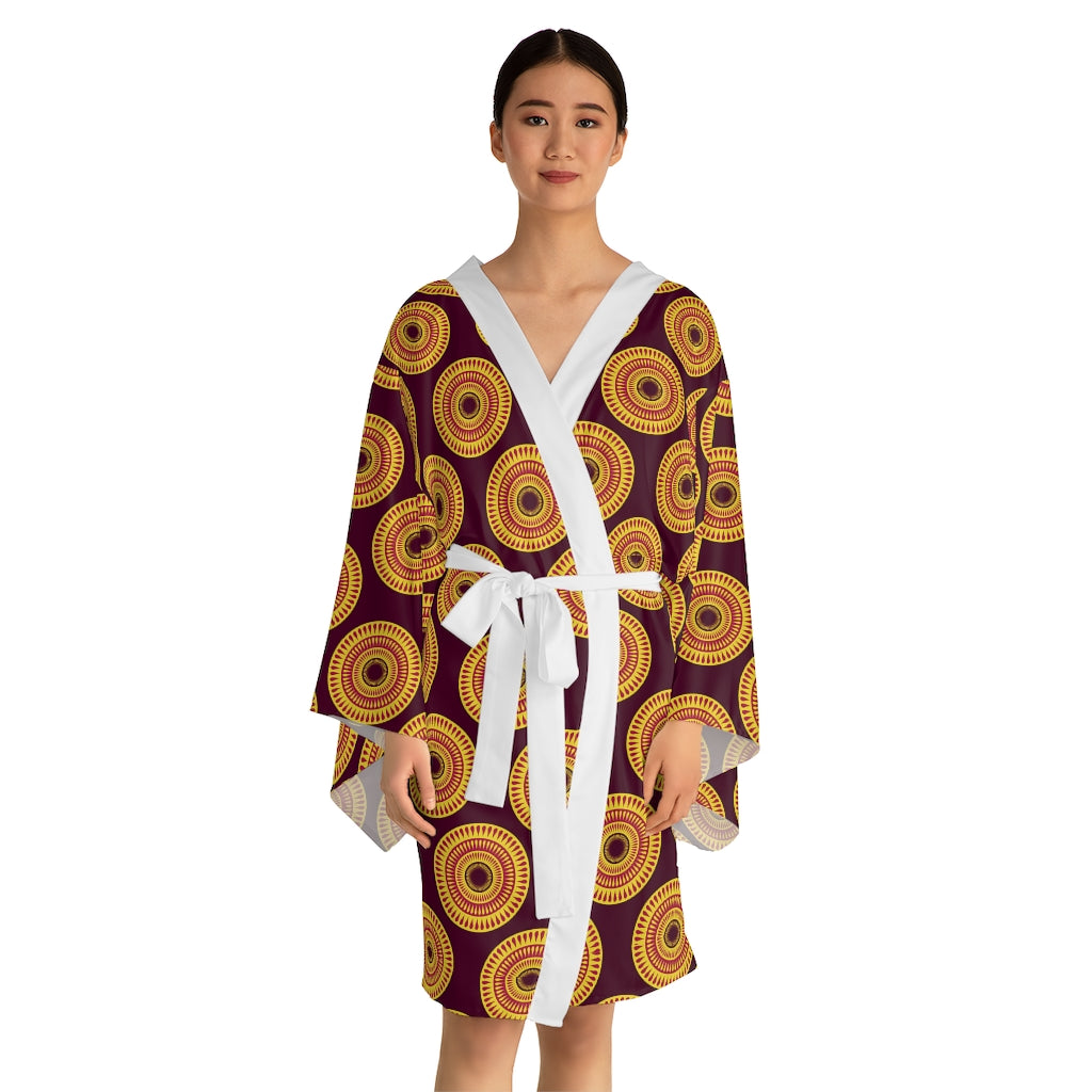 Dark Khaki Kimono robes in African Ankara Prints Sumbu_African_Prints_and_Designs
