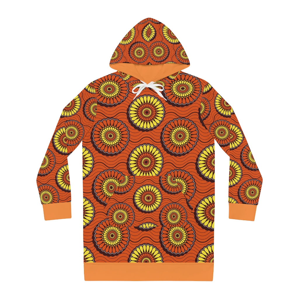 Sienna Women's Dress Hoodie with African Ankara prints in vibrant colors All Over Prints Sumbu_African_Prints_and_Designs