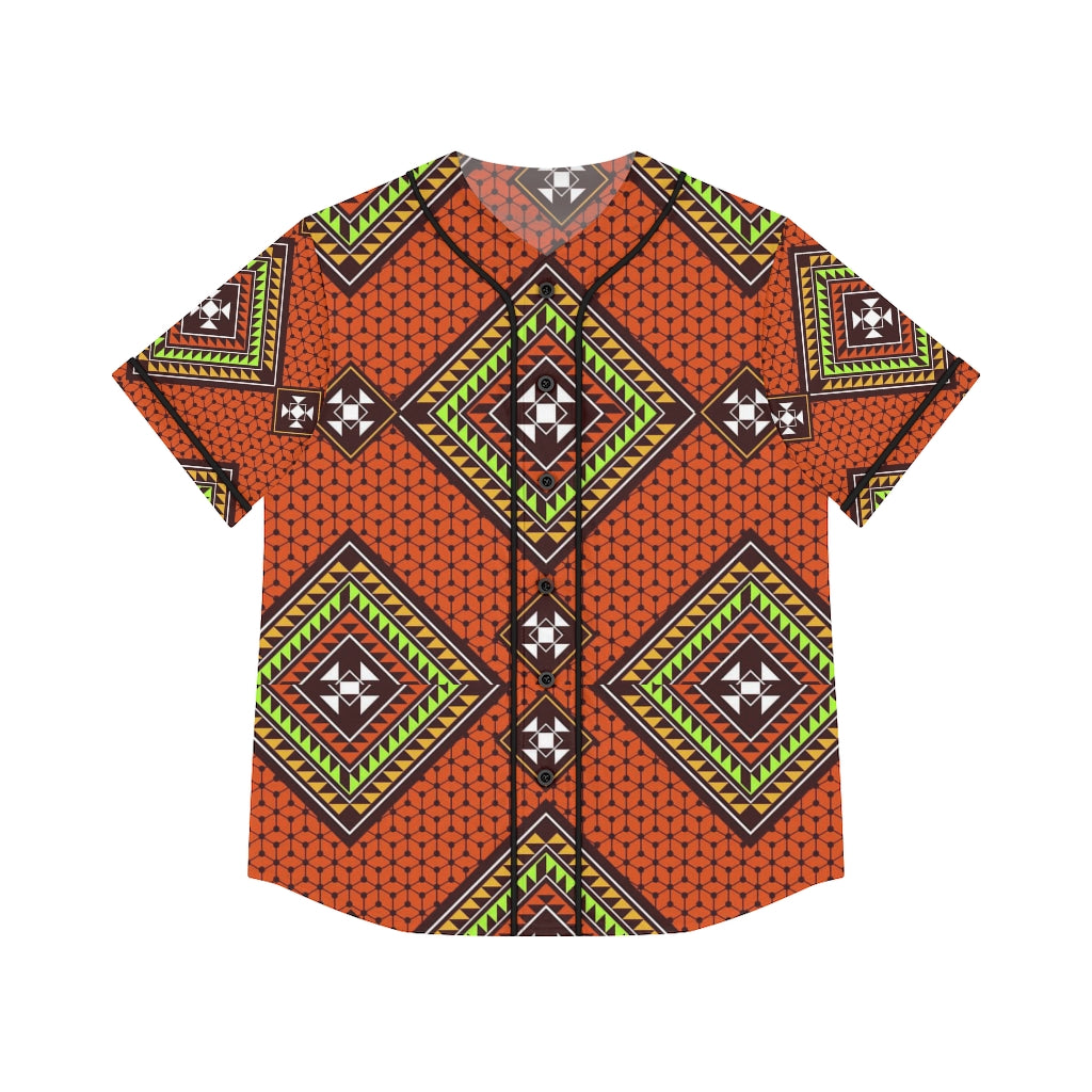 Sienna Women's Baseball Jersey with African Ankara prints in vibrant colors All Over Prints Sumbu_African_Prints_and_Designs