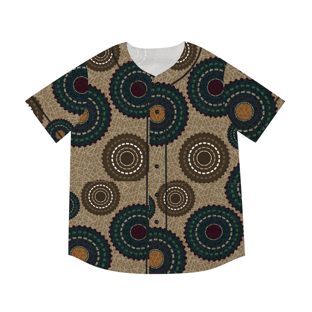 Dark Slate Gray Men's Baseball Jersey with African Ankara prints in vibrant colors All Over Prints Sumbu_African_Prints_and_Designs