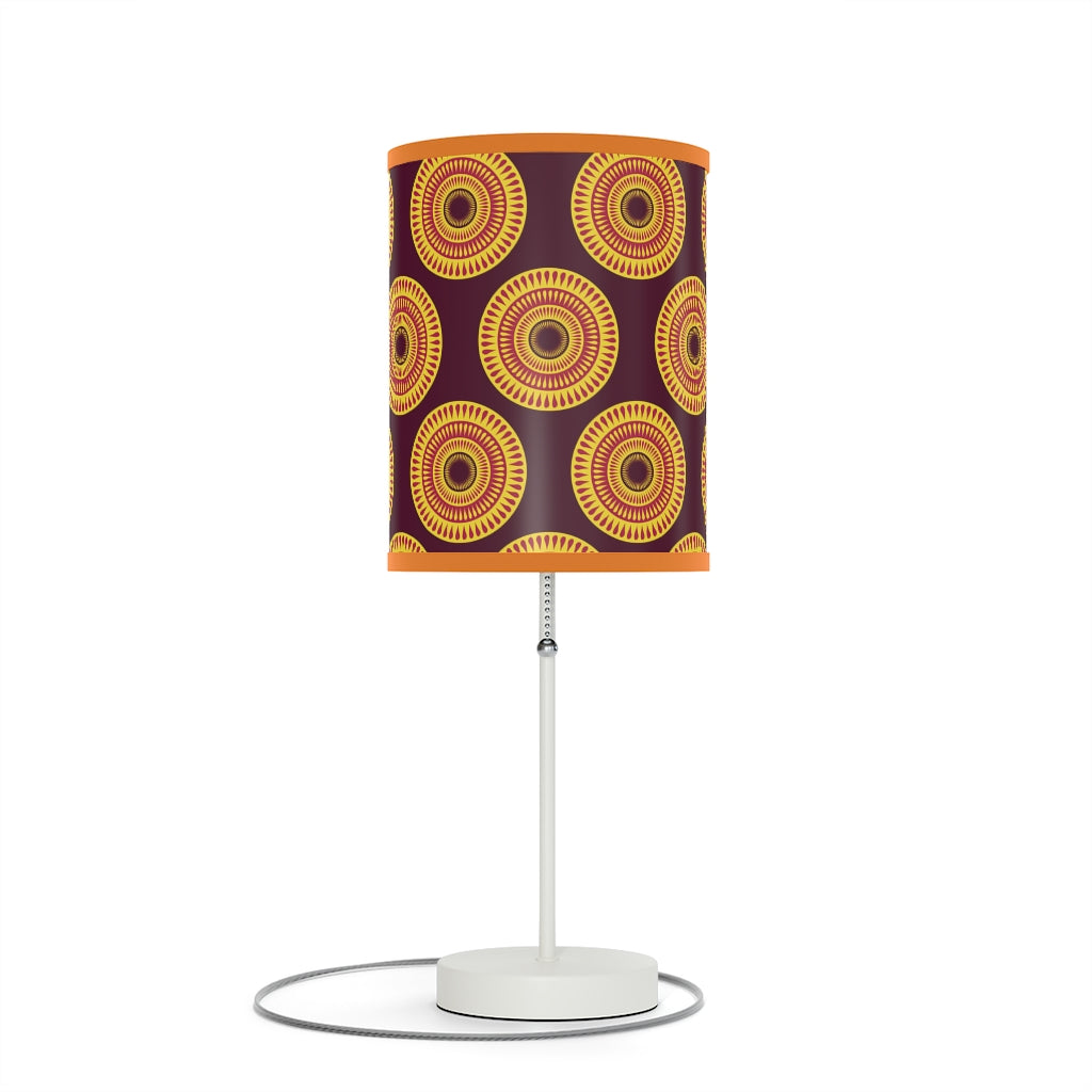 Dark Khaki Lamp on a Stand  with African Ankara prints in vibrant colors US|CA plug Home Decor Sumbu_African_Prints_and_Designs