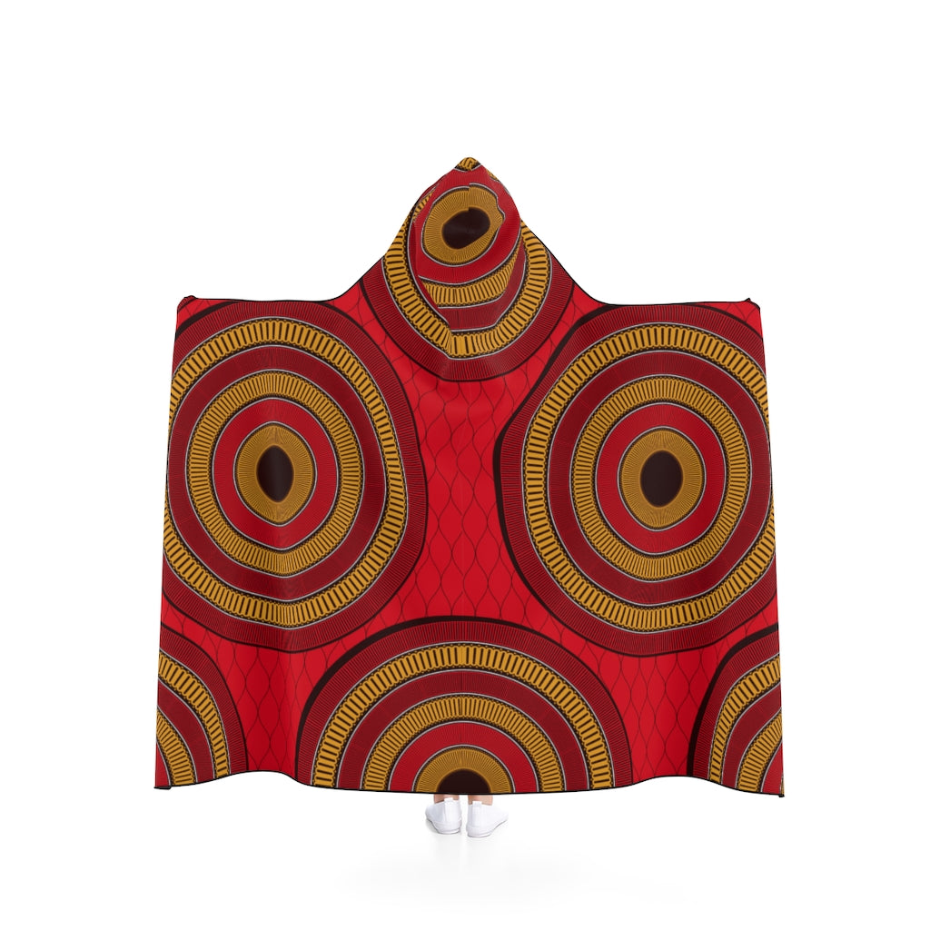 Brown Hooded Blanket with African Ankara prints in vibrant colors All Over Prints Sumbu_African_Prints_and_Designs
