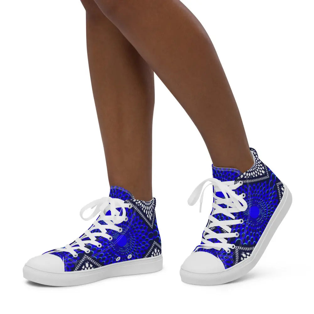 Womens high top canvas shoes with African  Ankara prints and patterns Sumbu_African_Prints_and_Designs