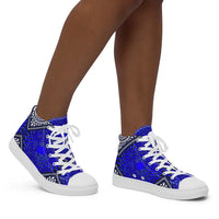 Womens high top canvas shoes with African  Ankara prints and patterns Sumbu_African_Prints_and_Designs