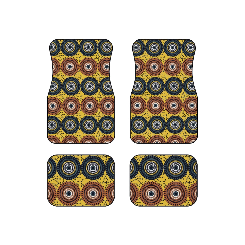 Dark Slate Gray Car Mats with African Ankara prints in vibrant colors (Set of 4) Accessories Sumbu_African_Prints_and_Designs