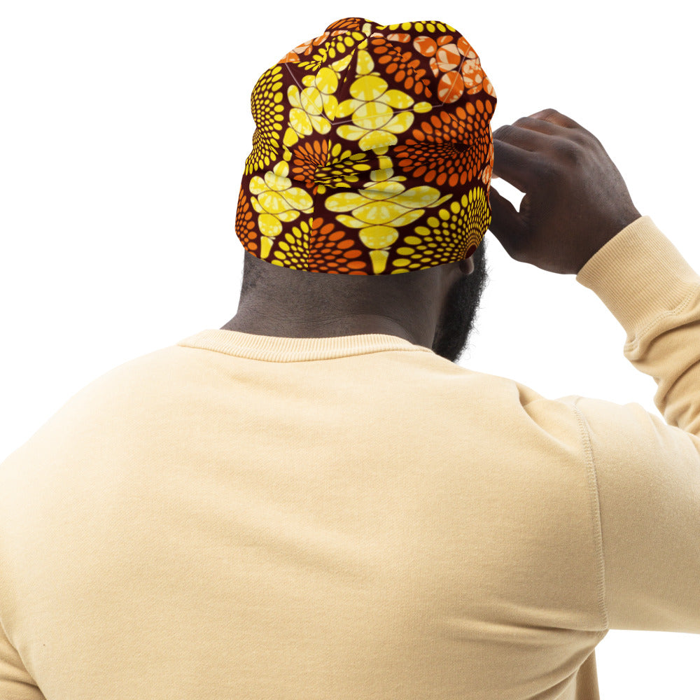 All-Over Print Beanie Sumbu_African_Prints_and_Designs