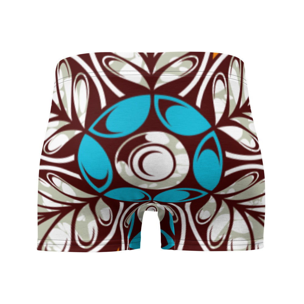 Light Gray Men’s Boxer Briefs  with African Ankara prints in vibrant colors Sumbu_African_Prints_and_Designs