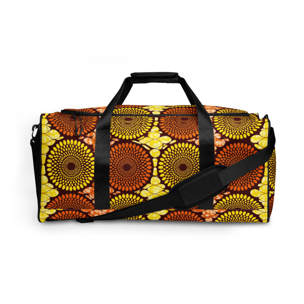 Duffle bag with African fabric prints and patterns Sumbu_African_Prints_and_Designs
