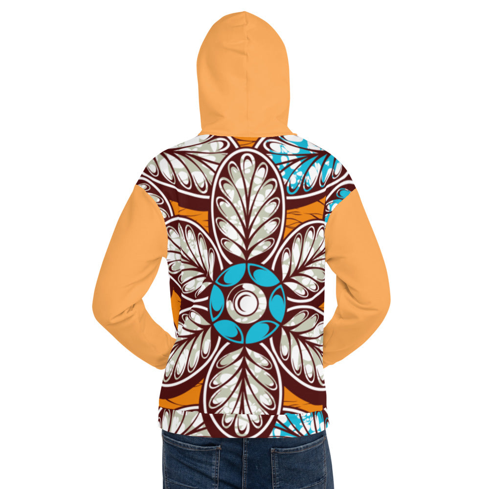 Hoodie with African Ankara prints in vibrant colors Sumbu_African_Prints_and_Designs