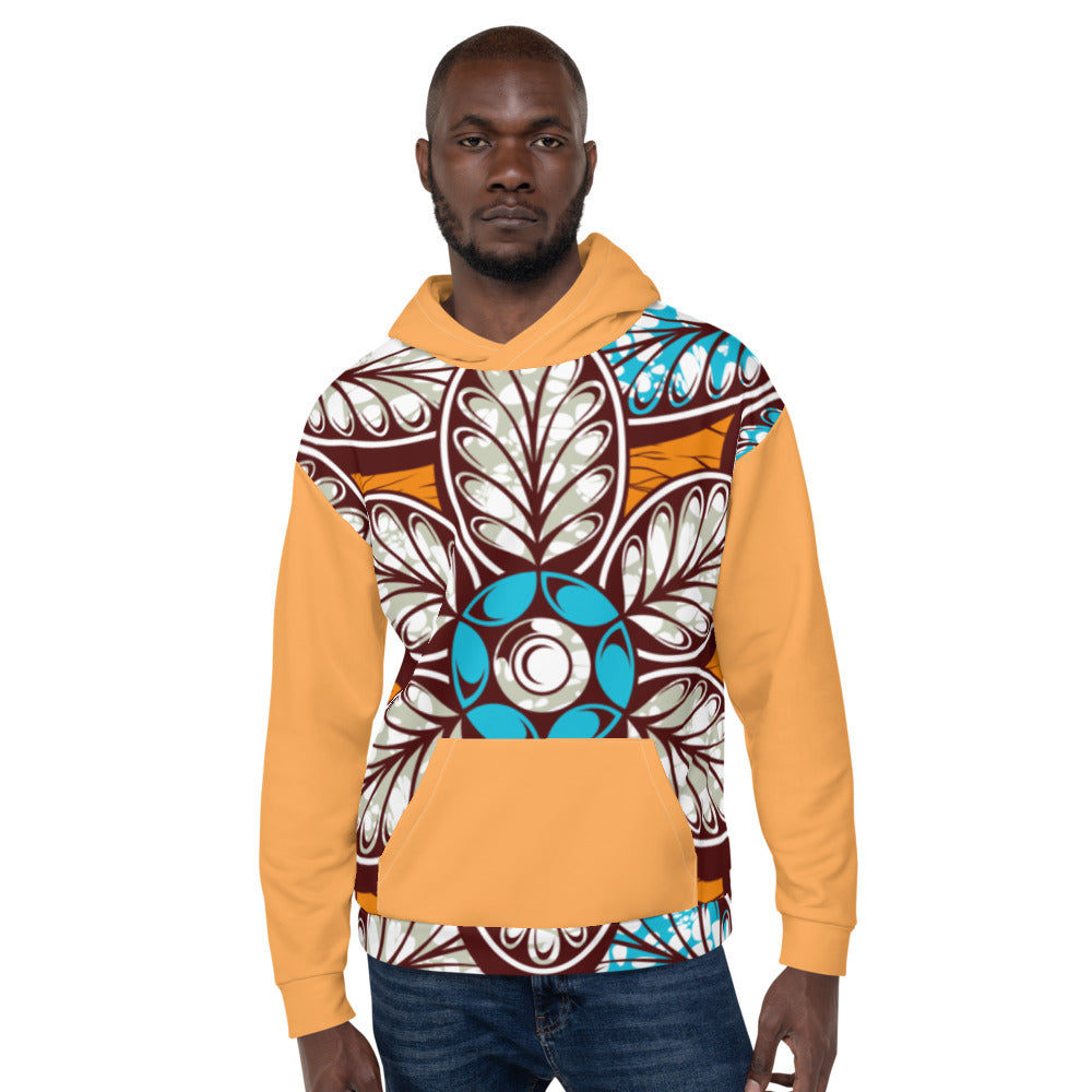 Hoodie with African Ankara prints in vibrant colors Sumbu_African_Prints_and_Designs