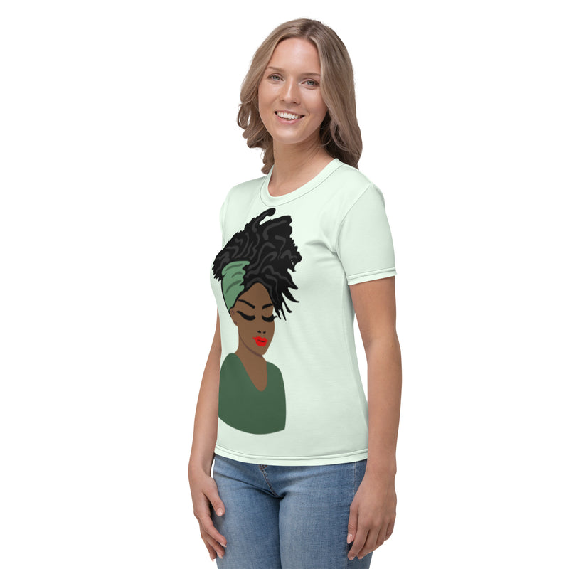 Gray Women's T-shirt Queen Nefertiti Edition Sumbu_African_Prints_and_Designs
