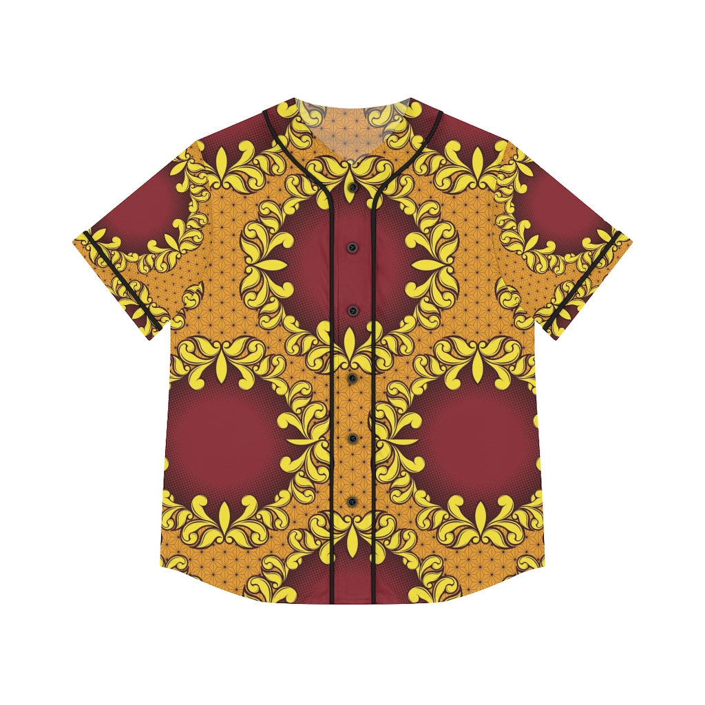 Sienna Women's Baseball Jersey with African Ankara prints in vibrant colors All Over Prints Sumbu_African_Prints_and_Designs