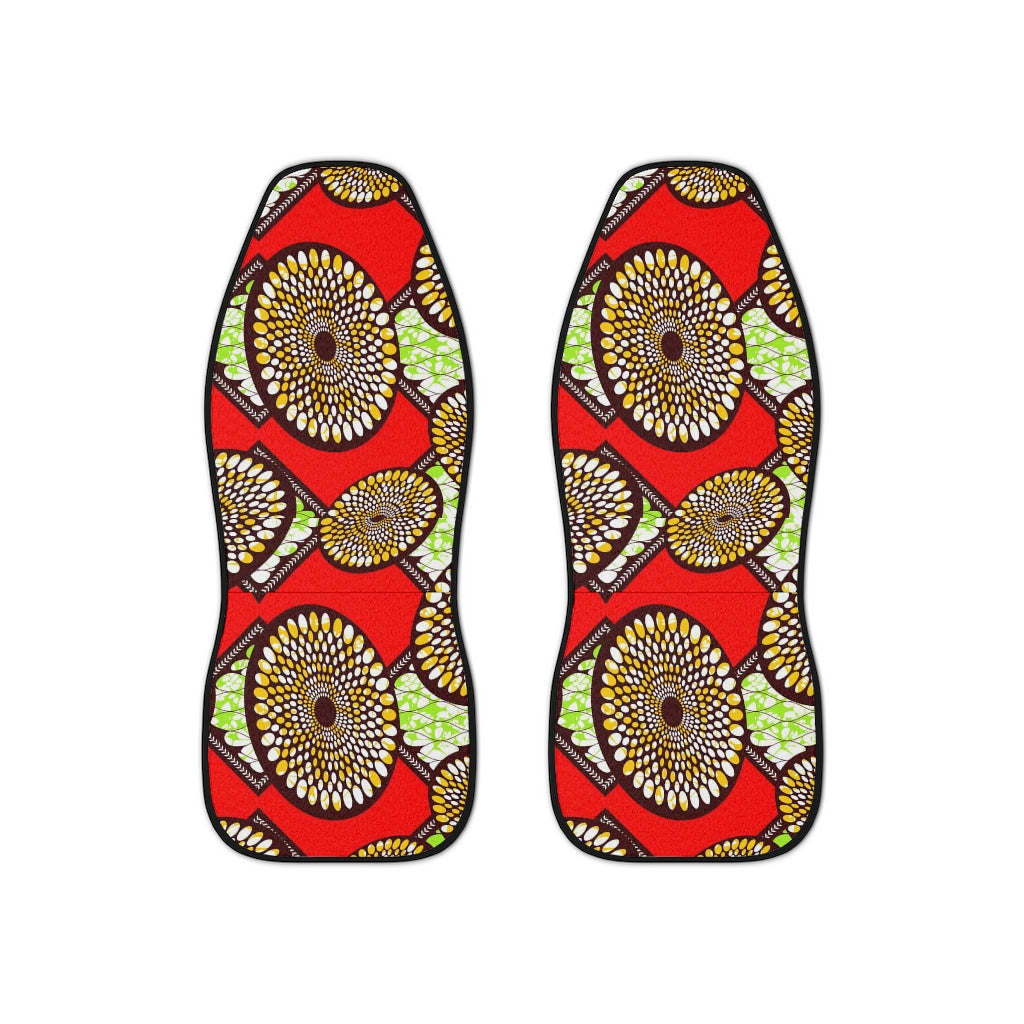 Gray Car Seat Covers with African Ankara prints in vibrant colors All Over Prints Sumbu_African_Prints_and_Designs