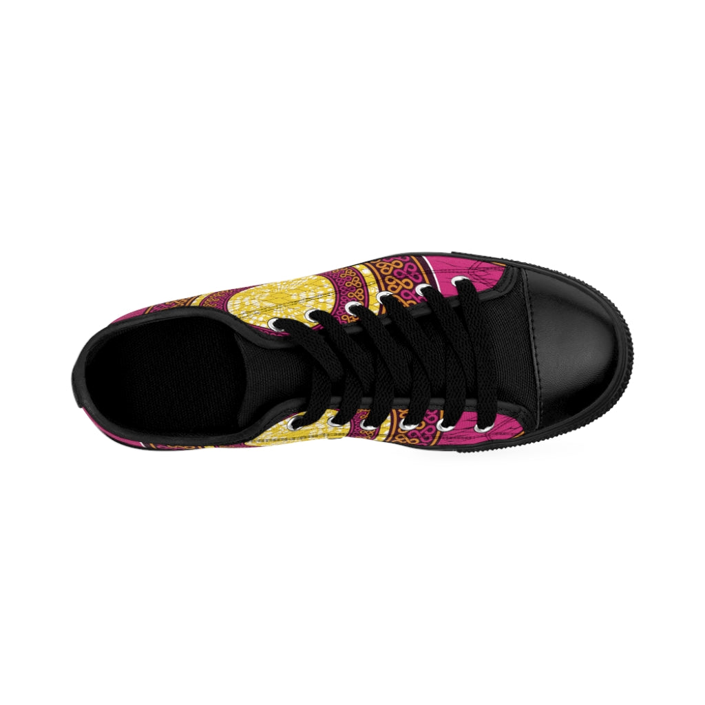 Rosy Brown Men's Sneakers  with African Ankara prints in vibrant colors Shoes Sumbu_African_Prints_and_Designs