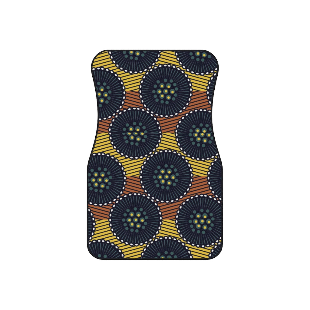 Dark Slate Gray Car Mats with African Ankara prints in vibrant colors (Set of 4) Accessories Sumbu_African_Prints_and_Designs