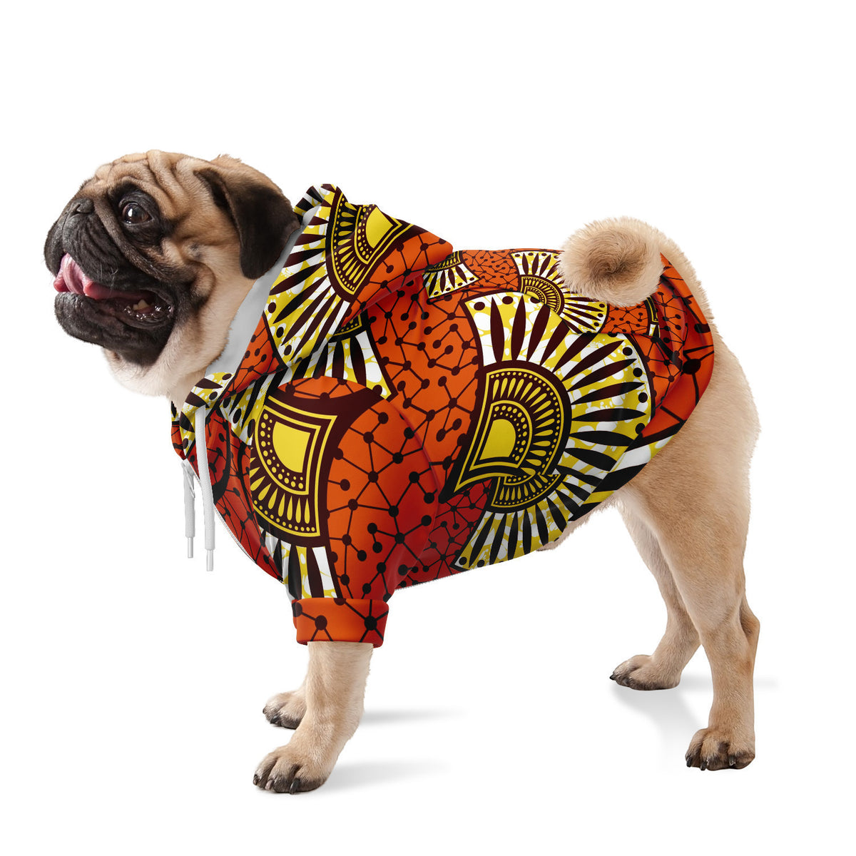 Dog zip up hoodie with African Ankara prints Subliminator