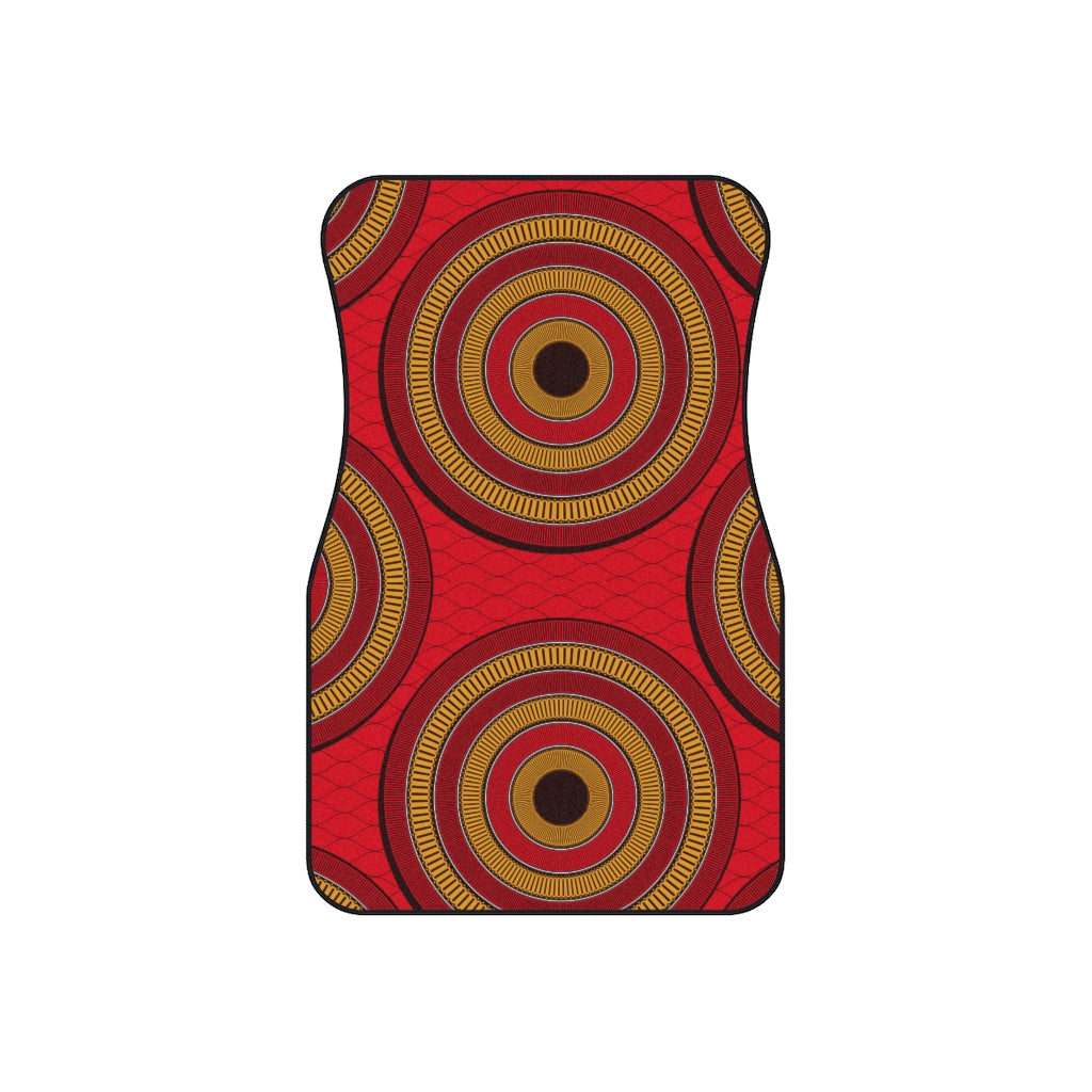 Brown Car Mats with African Ankara prints in vibrant colors (Set of 4) Accessories Sumbu_African_Prints_and_Designs