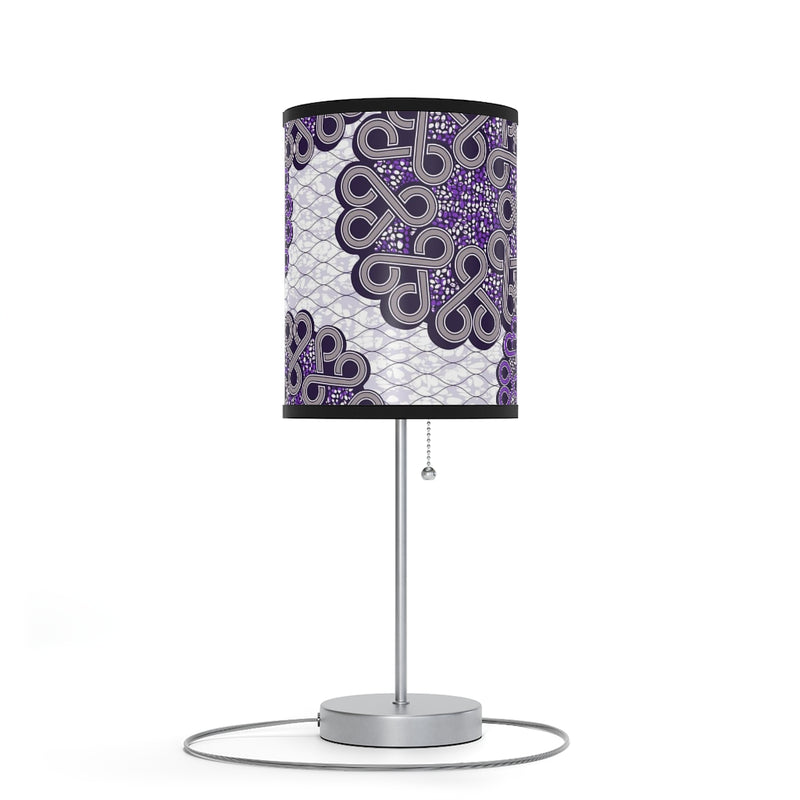 Gray Lamp on a Stand  with African Ankara prints in vibrant colors US|CA plug Home Decor Sumbu_African_Prints_and_Designs