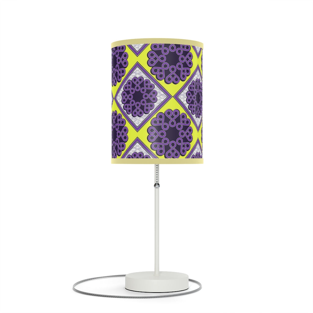 Light Gray Lamp on a Stand  with African Ankara prints in vibrant colors US|CA plug Home Decor Sumbu_African_Prints_and_Designs