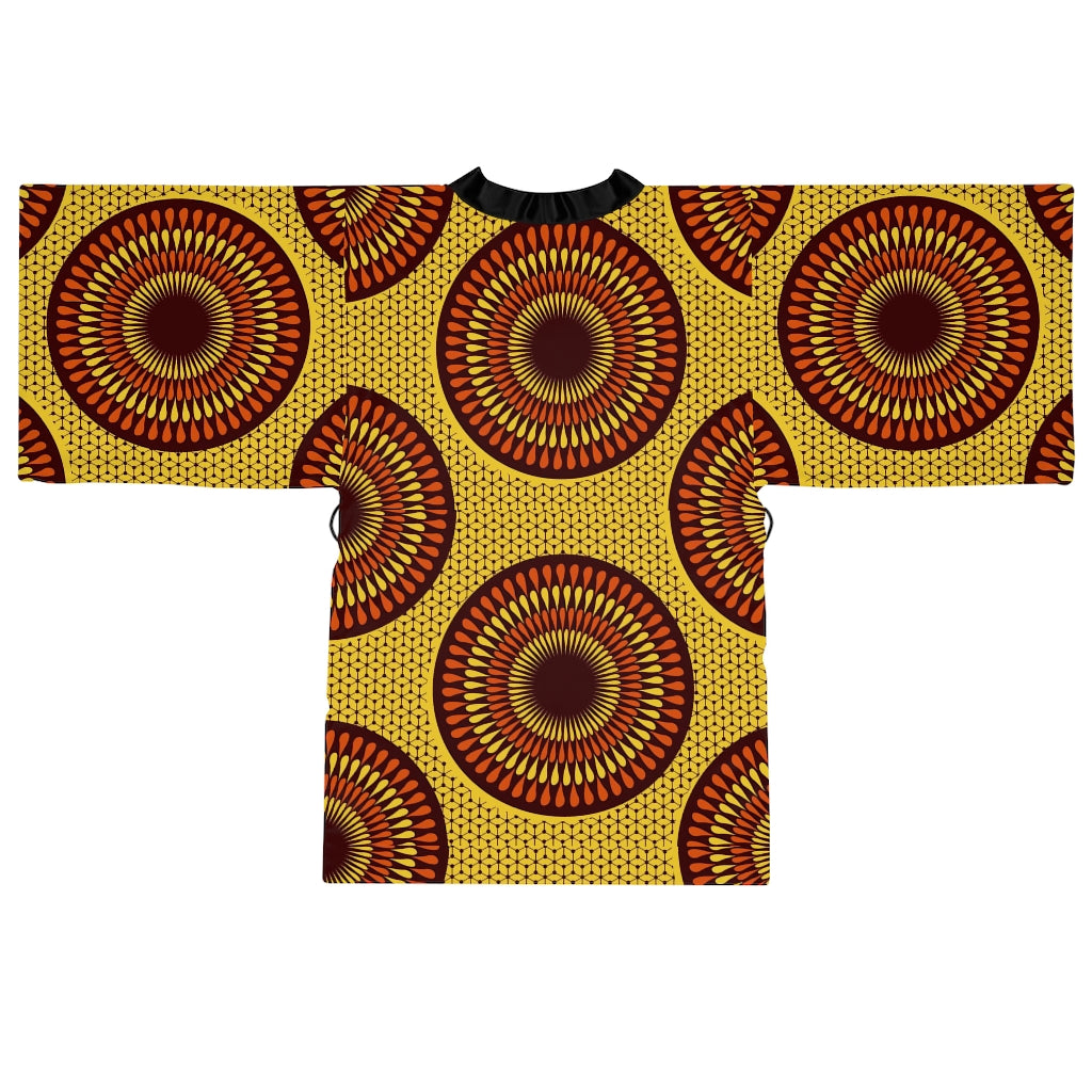 Goldenrod Kimono robes in African Ankara Prints Sumbu_African_Prints_and_Designs