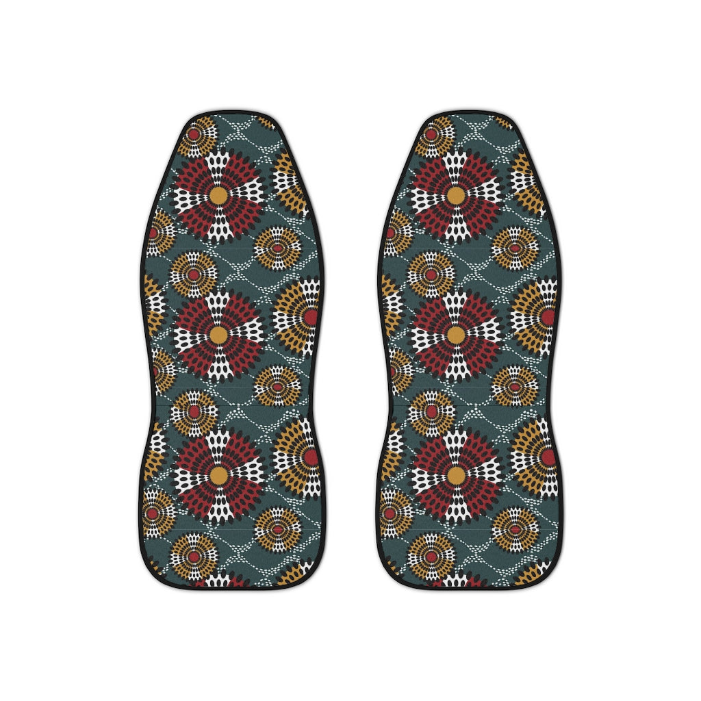 Dark Slate Gray Car Seat Covers with African Ankara prints in vibrant colors All Over Prints Sumbu_African_Prints_and_Designs