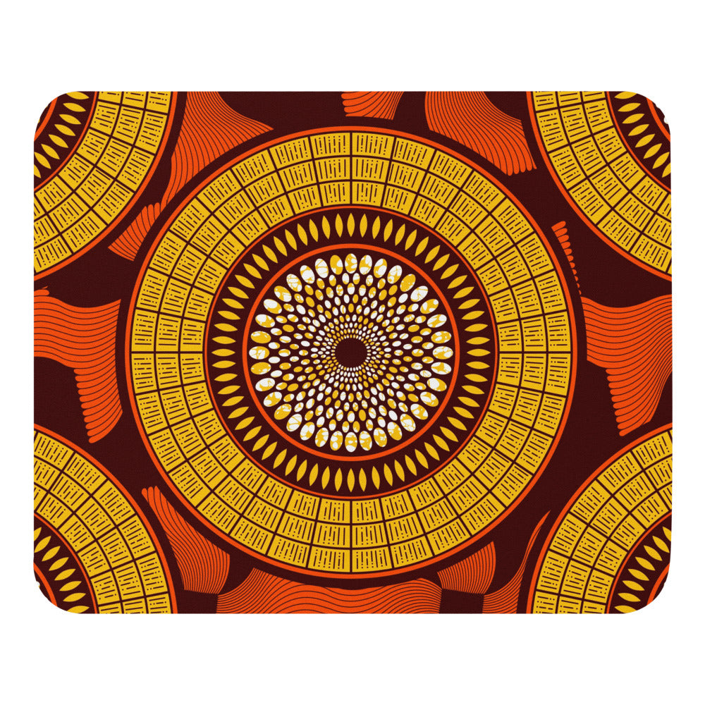 Dark Red Mouse pad with African prints, designs and patterns Sumbu_African_Prints_and_Designs
