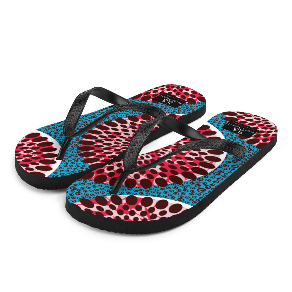 Light Pink Flip-Flops with African Ankara prints in vibrant colors Sumbu_African_Prints_and_Designs
