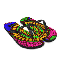 Dark Salmon Flip-Flops with African Ankara prints in vibrant colors Sumbu_African_Prints_and_Designs