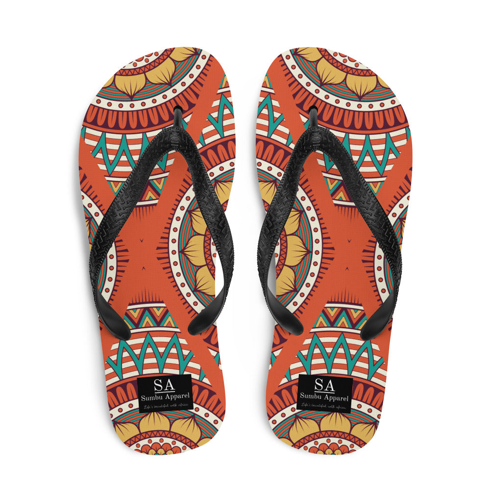 Sienna Flip-Flops with African Ankara prints in vibrant colors Sumbu_African_Prints_and_Designs
